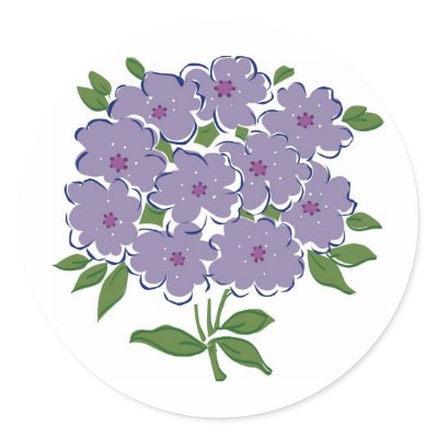 Cluster of Violets Image Round Sticker by White_Wedding