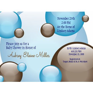 Clustered Blue & Brown Bubble Invitation postcard