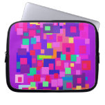 Clustered Squares Purple Laptop Computer Sleeves