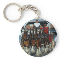 Clydesdale 6 horse hitch keychains