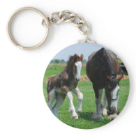 clydesdale and filly key chain