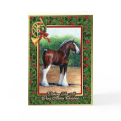 Clydesdale Draft Horse Blank Christmas Card
