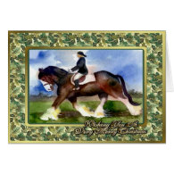 Clydesdale Draft Horse Blank Christmas Card