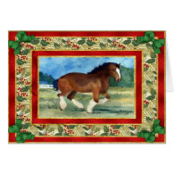 Clydesdale Draft Horse Blank Christmas Card