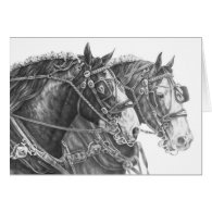 Clydesdale Draft Horse Drawing by Kelli Swan Card