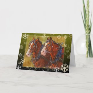 Thumbnail image for Clydesdale Draft Horse Team Holiday Card