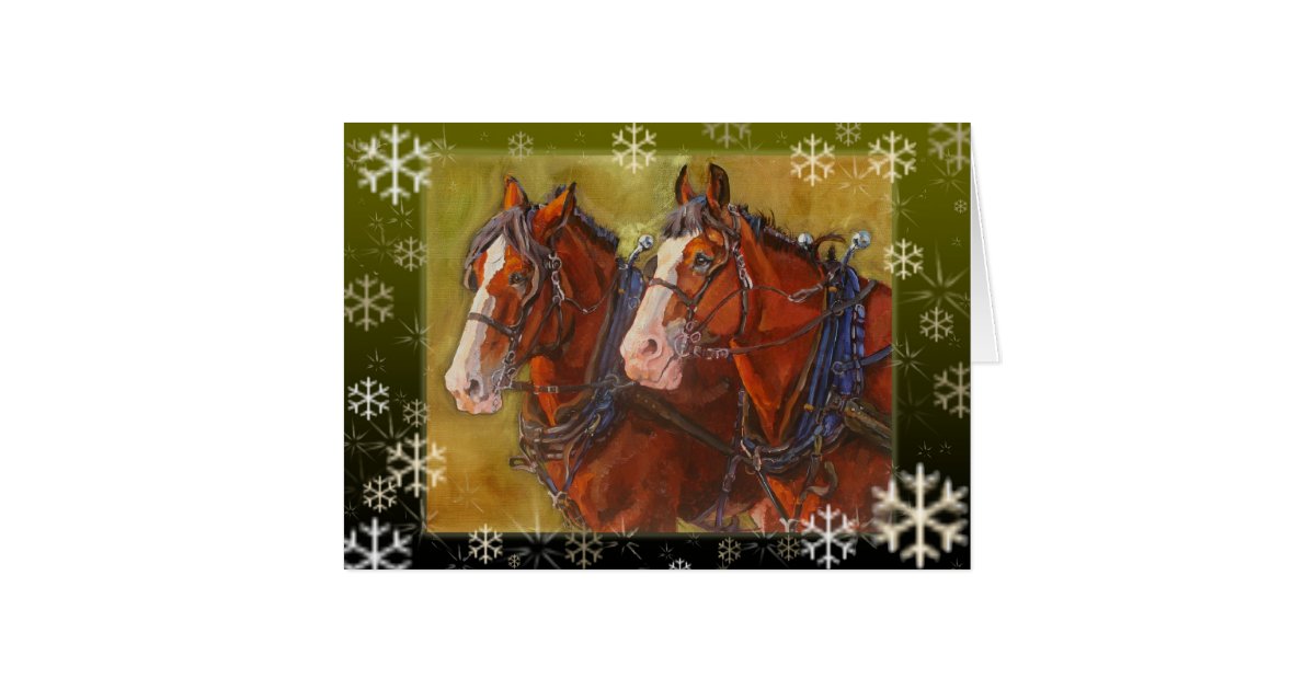 Clydesdale Draft Horse Holiday Card Zazzle