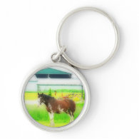 Clydesdale Draft Horse Key Chain