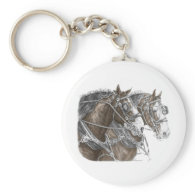 Clydesdale Draft Horse Team Key Chains