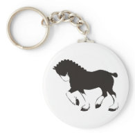 Clydesdale Horse Keychain