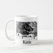 Clydesdale Horses Grazing (Black and White) Coffee mugs