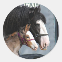 clydesdale mare and filly stickers