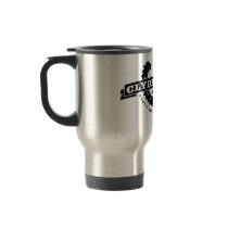 Clydesdale MTB "Heavy Duty Horsepower" travel mug by CreativeType Clydesdale MTB "Heavy Duty Horsepower" travel mug