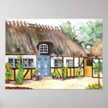CMCarlson Thatch Roof Irish Cottage Poster