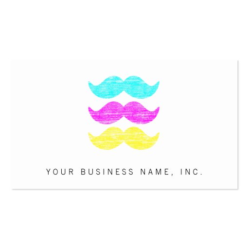 CMY Mustaches (letterpress style) Business Card Templates