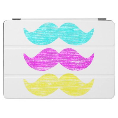 CMY Mustaches letterpress style iPad Air Cover