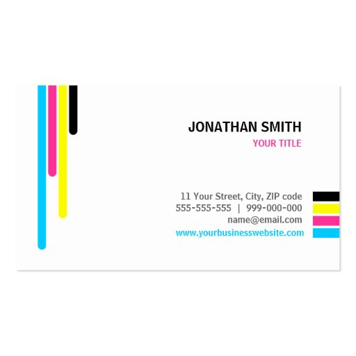 CMYK Colors business card (front side)
