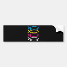 cmyk darwin fishes bumper sticker