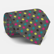 dots, polka dots, dots pattern, polka dots pattern, cmyk, colorful, young, modern, cool, stylish, fun, hip, wardrobe, accesory, Tie with custom graphic design