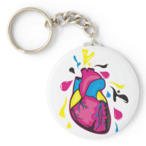 cmyk heart key chain