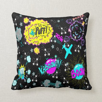 CMYK Hipster Comic Book Expressions Pillows