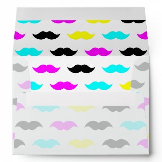 CMYK hipster mustache pattern Envelopes