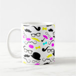 CMYK hipster mustache pattern Mugs