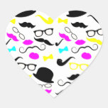 CMYK hipster mustache pattern Stickers