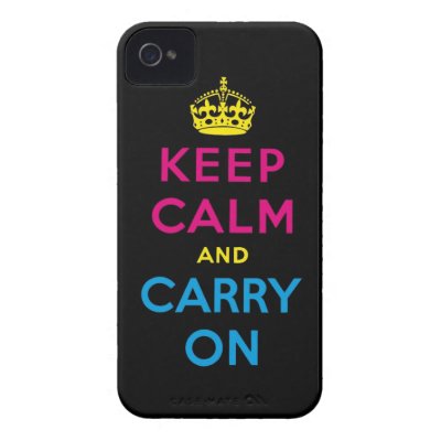 CMYK keep calm and carry on Iphone 4 Case
