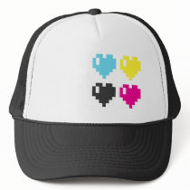 CMYK Pixel Hearts cap hats