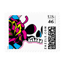 cmyk skull postage by thecuteinstitute cmyk skull postage