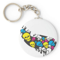 CMYK Skull Swoop Key Chains