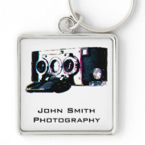 CMYK Vintage Camera Picture Pop Art Keychain