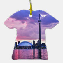 CN Tower : View from Center Island Toronto Ornaments