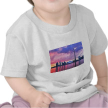 CN Tower : View from Center Island Toronto Tee Shirt