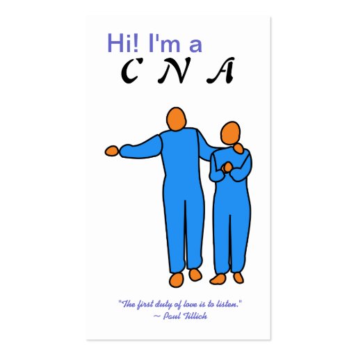 CNA Business Card template (front side)