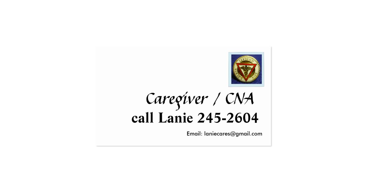 CNA business card template Zazzle