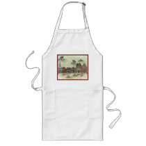 cntry town w/ cows w/ red border apron by MsLadyDyRed cntry town w/ cows w/ red border apron