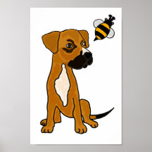 CO- Boxer Puppy and Bee Poster