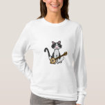 cat playing banjo t shirt