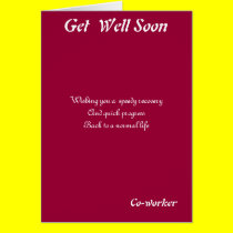 Co-worker get well soon cards cards