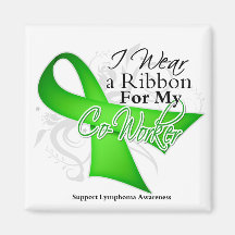 Co-Worker Lime Green Ribbon - Lymphoma Refrigerator Magnet