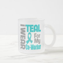 Co-Worker - Teal Ribbon Ovarian Cancer Support Coffee Mug