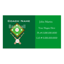 Coach Baseball Business Card