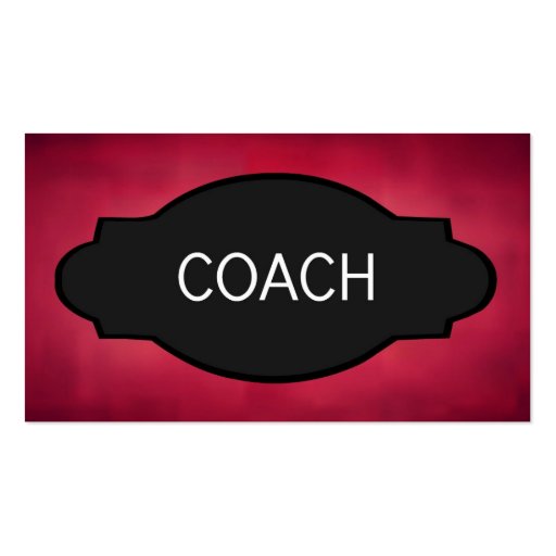 Coach Elegant Name Plate Business Card Templates (front side)