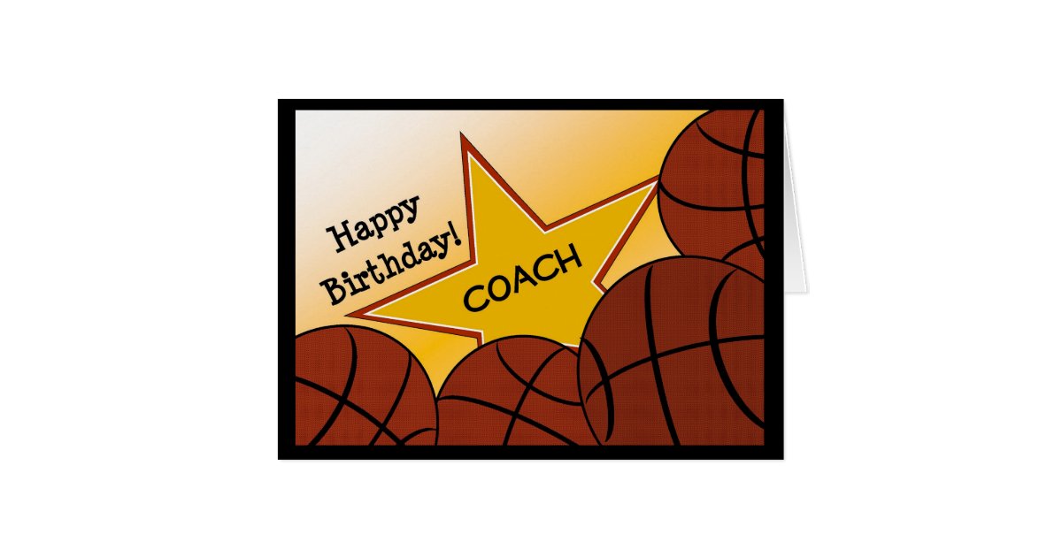 Coach - Happy Birthday Basketball Coach Card | Zazzle