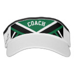 Coach in Dark Green, Black & White School Colors Visor