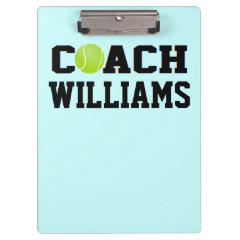 Coach - Tennis - Personalized Clipboard