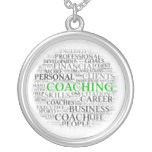 Coaching Round Necklace - Green Coaching letters necklaces