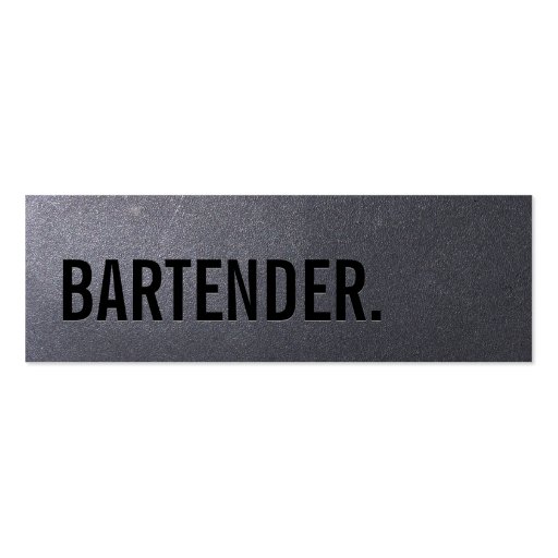 Coal Black Bartender Mini Business Card (front side)